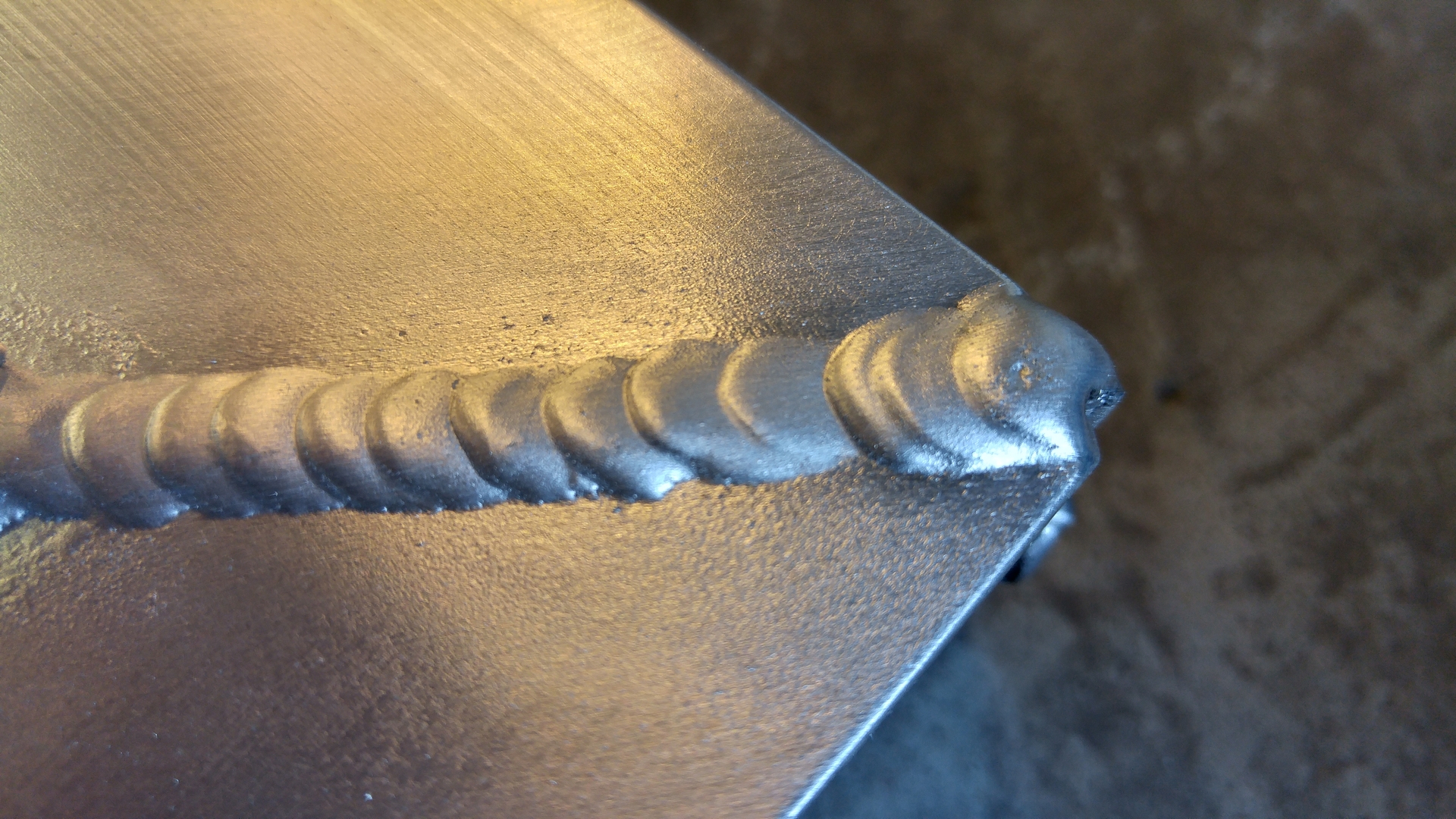 Weld detail. Not bad for not having struck a TIG arc in 5 years.